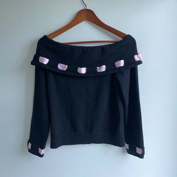 Pink Satin Ribbon Sweater - Picture 2 of 7